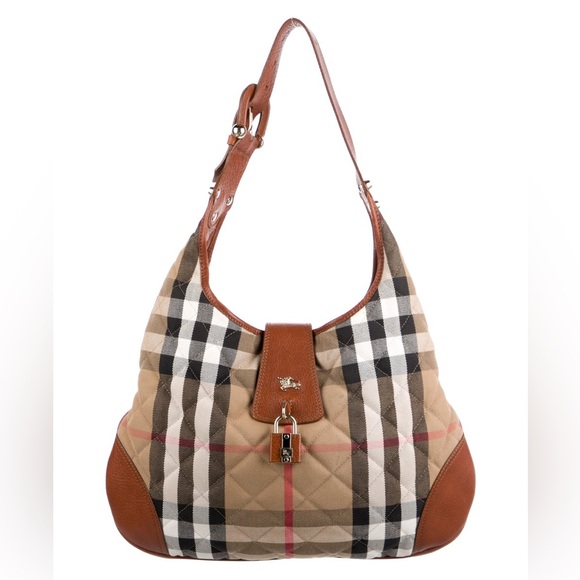 Burberry Brook House Check Hobo Bag - Picture 1 of 17
